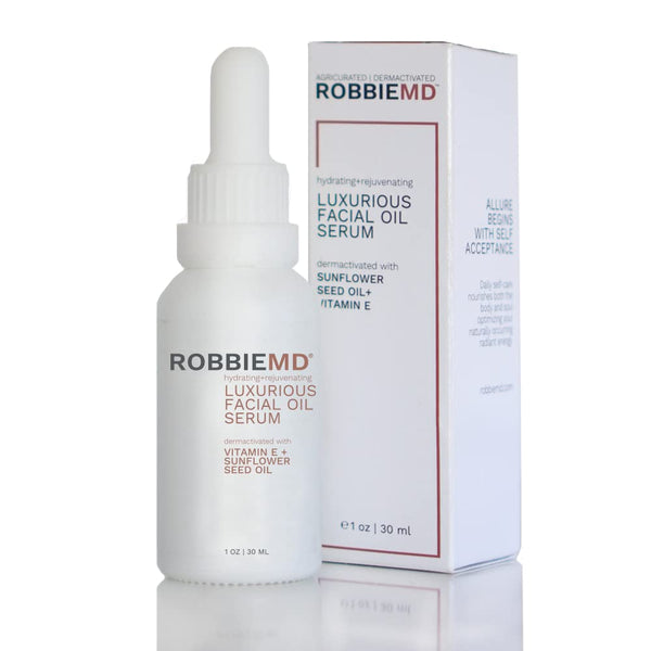 Luxurious Facial Oil Serum, Cold Pressed Organic Sunflower Oil and Vitamin E for Deep Hydration (1 oz / 30 ml)