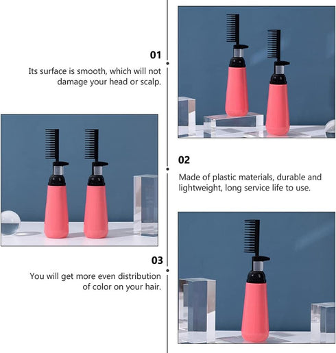 OSALADI 2pcs Hair Dye Bottle, Root Comb Applicator for Home Salon Hair Coloring