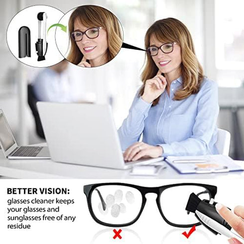 PHLIFOLOY (3pc), Eye Glasses Cleaner Portable Carbon Eyeglass Cleaner, Microfiber Spectacles Mini Sunglasses Brush Soft