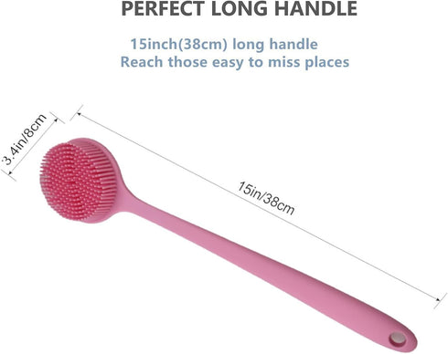 Silicone Body Scrubber, Long Handle Back Scrubber for Shower, Body Brush Shower Scrubber for Exfoliating