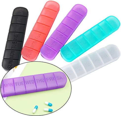 Wopanxye 7-Day 7 Weekly Pill Organizer, Once a Day, Pill Box Container, Matte Purple, Large Compartment Vitamins Case