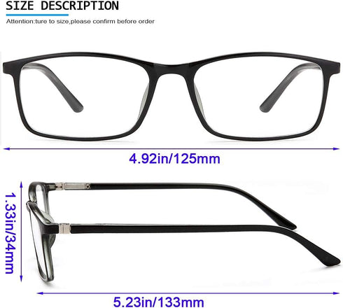 Professional Reading Glasses for Men/Women - Blue Light Blocking Computer Readers with Spring Hinges