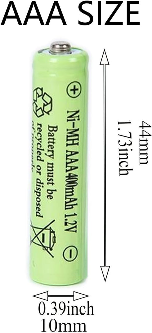 12 Packs 1.2V AAA 400mAh Ni-MH Rechargeable Batteries for Garden Solar Lights