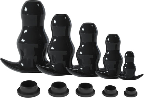 Soft Silicone Men's Hollow Anal Plug with Anchor Base - Adult Toy