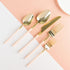 Blue Sky Infinity Flatware Gold & Pink Teaspoons - 20 Count | Luxurious Disposable Plastic Cutlery for Parties and Events