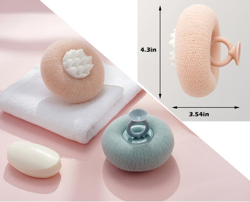 2 Pack Bath Body Brush, Exfoliating Scrubber, Bath Sponge Brush for Scrubbing the Body, Pink & Blue