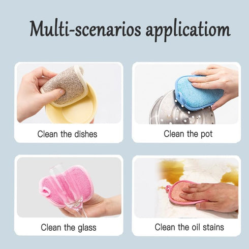 WANWLI 6-Pack) Dish Sponge Kitchen Sponges,Scrub Sponges,Double Sided Cleaning,Non Scratch,Ultra fine Fiber
