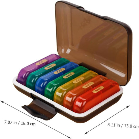 SWETRACE 7-Day Weekly Pill Organizer Case with Colorful Compartments, Wear-Resistant Portable Medicine Storage Box
