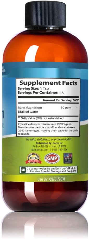 Liquid Magnesium by NutriNoche - 99.99% Ultra Pure Crystalline Nano Drops for Maximum Absorption