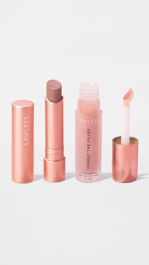LAWLESS Women's Lip Twin Bundle - Nudie and Pink, 2 Count