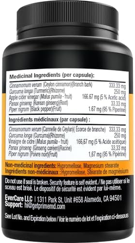 5-in-1 Ceylon Cinnamon Capsules 2355mg - Ceylon Cinnamon and Apple Cider Vinegar Capsules - Turmeric and Panax Ginseng Capsules - Cinnamon Supplements with Bioperine
