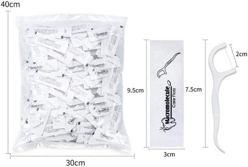 Each Individually Wrapped Teeth Cleaning Floss, Travel Hotel Restaurant Dental Floss (500)
