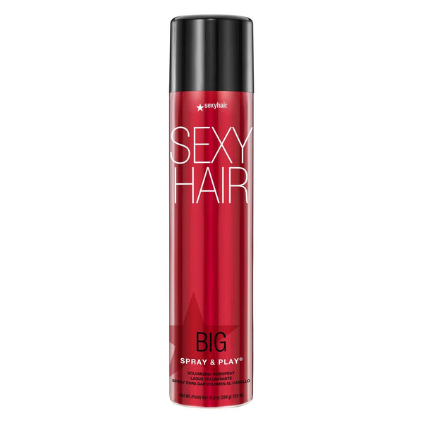 SexyHair Big Spray & Play Volumizing Hairspray, 10 Oz | Hold and Shine | All Hair Types | Up to 72 Hour Humidity