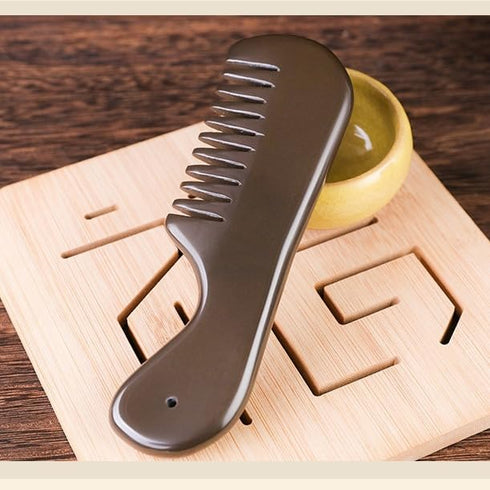 Scalp Massage Comb, Bian Stone Gua Sha Scraping Massage Tool for Arms, Legs, Hands, Necks, Meridian Massager, Face Gua