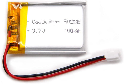Rechargeable 3.7V 400mAh Li Lipo Lithium Polymer Ion Battery Pack with 2 Pin 2.0mm JST Connector, MSDS Verified Part