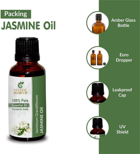 Jasmine Oil - 15 ML (0.51 Fl.OZ), 100% Pure Natural Undiluted Therapeutic Grade