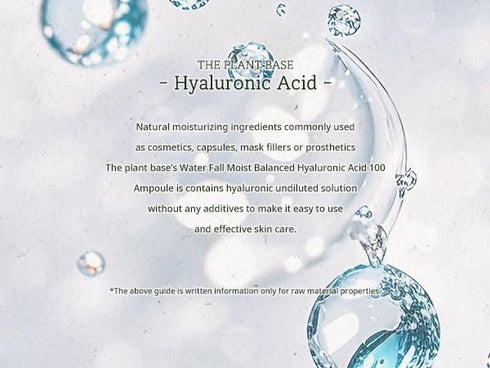 THE PLANT BASE Waterfall Moist Balanced Hyaluronic Acid Ampoule - 30ml / 1.01 Fl oz Korean Skincare