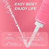 Upside Down Peri Bottle for Postpartum Care - Portable Bidet Bottle with Travel Bag, Reusable Douche Bottle (Blue+Pink)