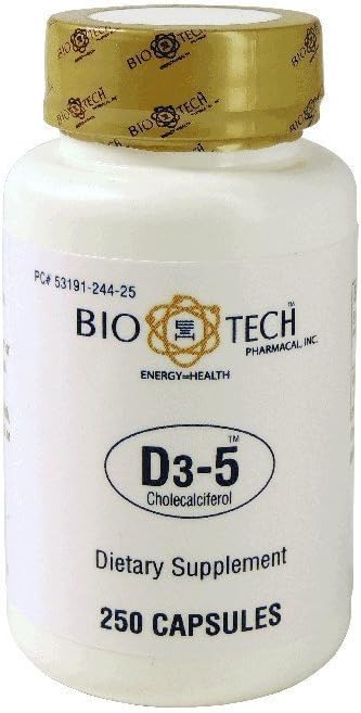 Bio-Tech D3-5 5000 IU, 250 Caps for Health