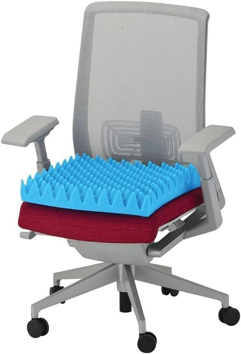 Convoluted Egg Crate Foam Chair Cushion, Seat Cushion for Car, Office, Wheelchair to Relieve Back Pain, Memory Foam