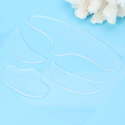 ZJchao Wrinkle Patches, 4Pcs Anti Wrinkle Silicone Patch Pad, Reusable Forehead Eye Face Chin Patch for Women