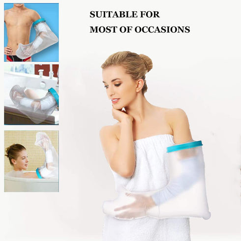 2025 Upgraded Full Arm Cast Cover for Shower, 100% Waterproof, Soft Comfortable Protector, Reusable