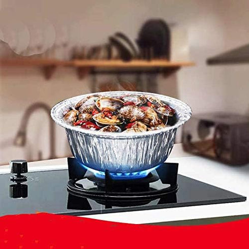 Jetfoil 2.75 3 Count Decorline Aluminum Round Foil Pot with Lid Qtz X Small | Disposable Cooking Containers | Oven
