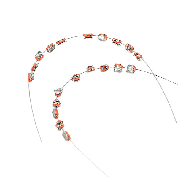 1 Pack Temporary Dental Decorations with Metal Wires, Brackets, and Orthodontic Ligatures for Practice (Orange)