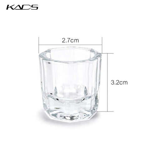 KADS Glass Bowl, 3.9 oz, Crystal Clear, Acrylic Nail Art Mixing Bowl with Lid, Dishwasher Safe