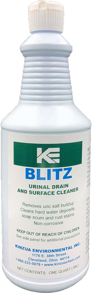 Blitz Professional Urinal & Toilet Cleaner, Disintegrates Uric Salt to Open Pipes, Safe Formula (32 oz.)