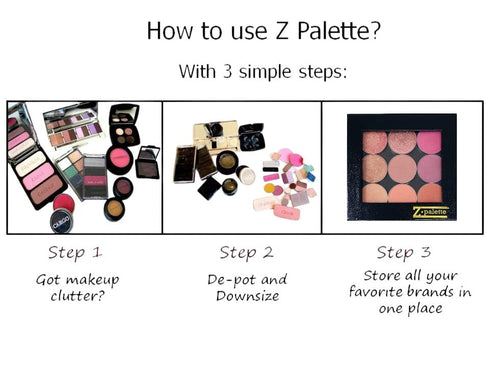Small Z Palette Magnetic Makeup Palette - Empty Universal Magnet Organizer with Clear Window