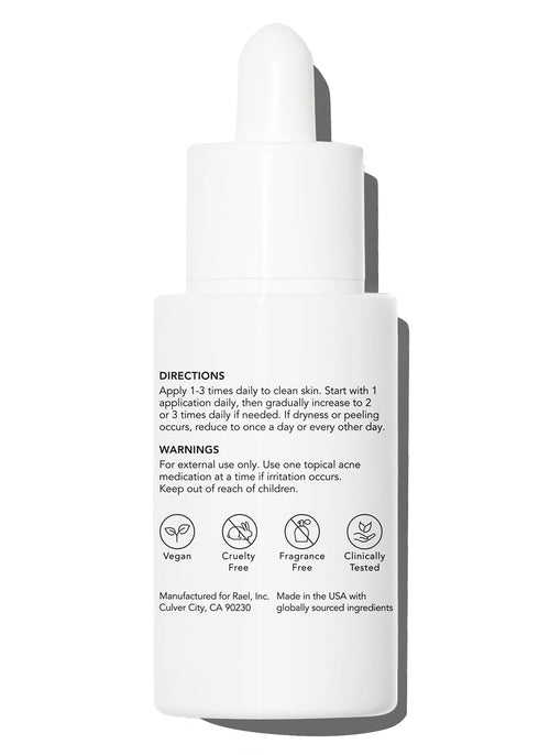 Rael Serum for Face, Miracle Clear Complete Acne Treatment - 1.5% Salicylic Acid, 2% Niacinamide, 0.5% Zinc, Pore Minimizer, Even Skin Tone, Korean Skincare (1oz, 30ml)
