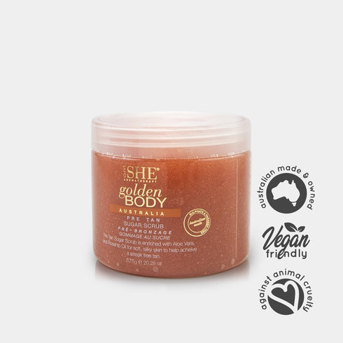 Om SHE Aromatherapy Golden Body Pre Tan Sugar Scrub