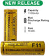 2 Pack F11 14430 1150mAh 3A 3.7V Flat Top Rechargeable Batteries