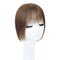 Middle Part Silk Base Human Hair Topper, 7x10cm Clip in Hairpiece with Wispy Fringe, Medium Brown