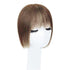 Middle Part Silk Base Human Hair Topper, 7x10cm Clip in Hairpiece with Wispy Fringe, Medium Brown
