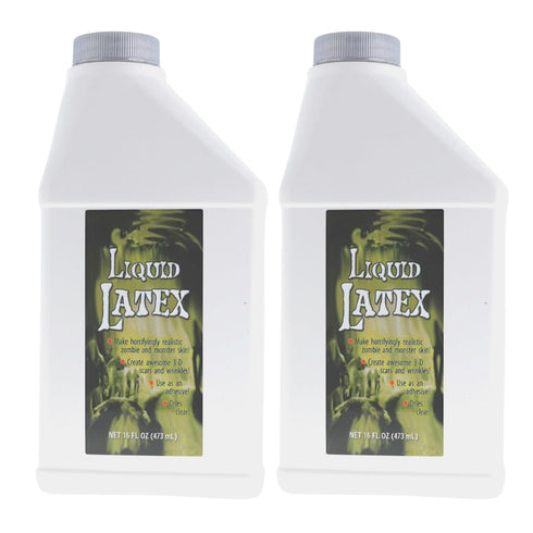 Liquid Latex for Special Effects, 16 Oz Each, Skin-Safe, Dries Clear, Easy Application, 2 Pack Set