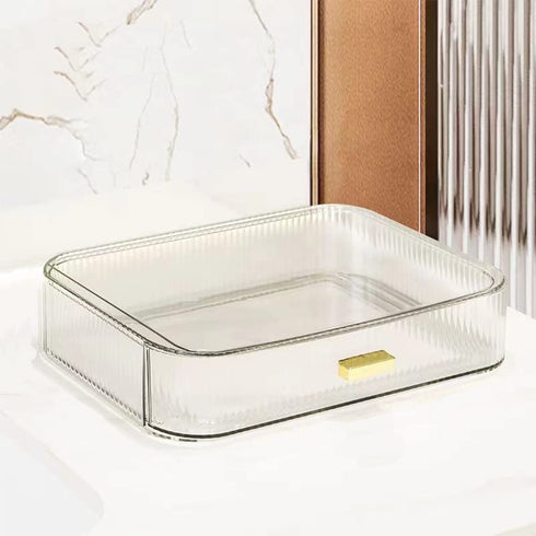 MIUOPUR Stackable Makeup Organizer Drawers - Bathroom Vanity Organizers for Desk and Dresser Countertops, Clear