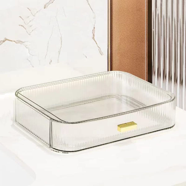 MIUOPUR Stackable Makeup Organizer Drawers - Bathroom Vanity Organizers for Desk and Dresser Countertops, Clear