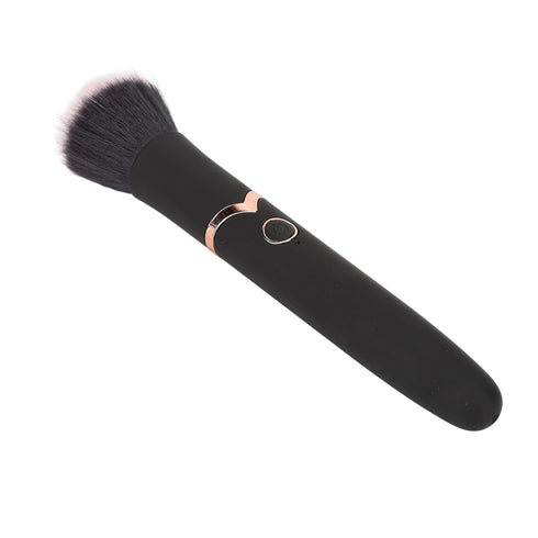 Powered Electric Makeup Brush - 10 Gears Vibration Loose Powder Brush for Blending and Contouring, Black