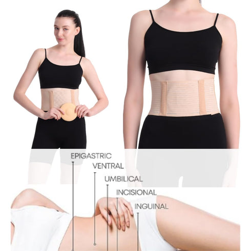 Hernia Belts for Men & Women, Abdominal Binder for Recovery, Secure Fit Hernia Belt for Women, Comfort Belly Belt,