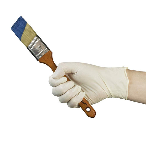 GLOVEWORKS Industrial Ivory Latex Gloves, Box of 100, 4 Mil, Size X-Large, Powder Free, Textured