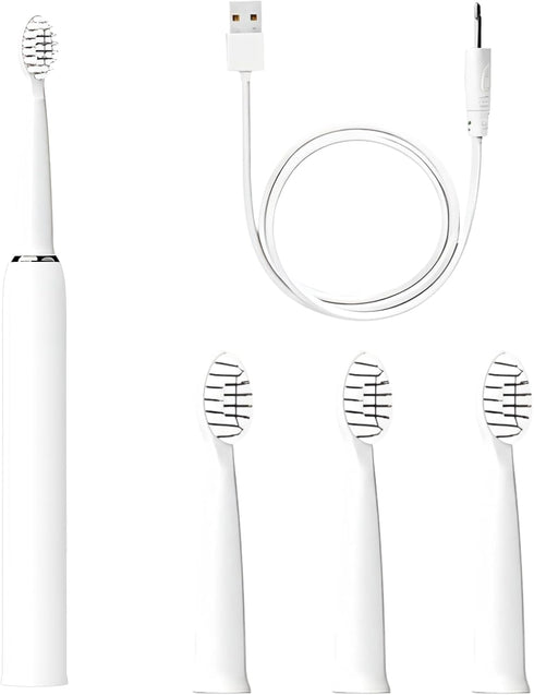 Kids Electric Toothbrush with Soft Bristles, Rechargeable, Ipx7 Waterproof, 4 Brush Heads,
