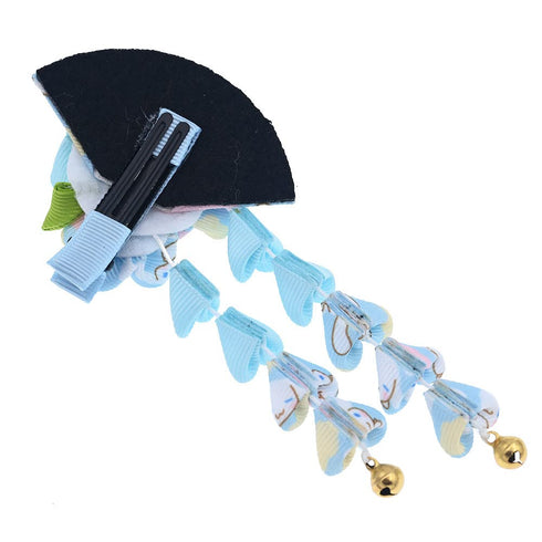 Japanese Style Women Flower Hair Clip, Tassel Hair Ornament, Kimono Decor Fabric Hanfu Hairpin