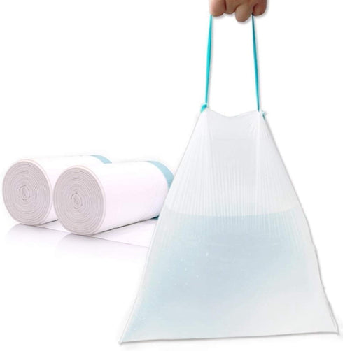 4 Gallon Small White Strong Drawstring Trash Bags, 100 Counts, Garbage Bags for Bathroom, Bedroom, Office