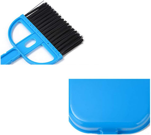 Mini Dustpan and Broom Set 1 Pcs Portable Plastic Brush Set (Blue) for Home Kitchen Sweeper Table Desk Office