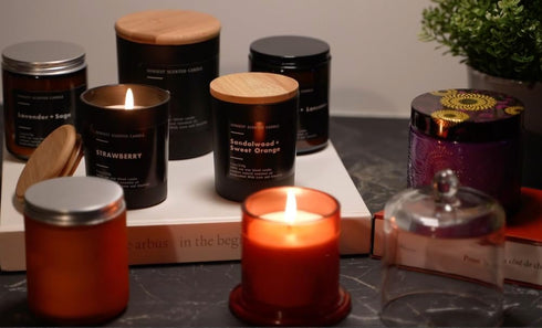 sunsest 100% Scented Candle - for Home and Gifts - Lavender & Eucalyptus - Natural Soy Wax and Pure Essential Oils