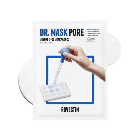 ROVECTIN Dr. Mask Pore Treatment for Sebum Control and Hydration, Pack of 5