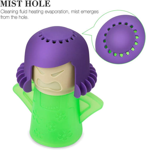 Angry Mama Microwave Cleaner - Steam Cleaner for Kitchens with Vinegar and Water (Green)
