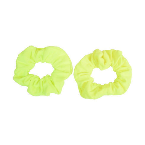 Set of 8 Neon Color Solid Scrunchies, Hair Scrunchy (Pink, Yellow, Green, Orange)